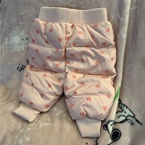 Old Navy Light Pink Heart Pattern winter bottoms